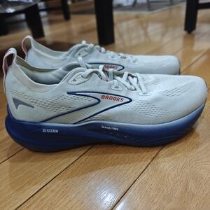 Brooks Mens Glycerin 22 1104451D404 White Running Shoes Sneakers Size 10D